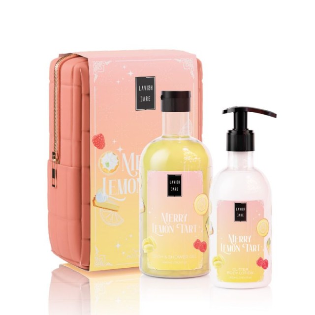 Lavish Care PROMO Xmas Merry Lemon Tart Bath & Shower Αφρόλουτρο Gel 500ml & Glitter Body Lotion Ενυδατικό Γαλάκτωμα Σώματος 300ml & ΔΩΡΟ Νεσεσέρ Lavish Care PROMO Xmas Merry Lemon Tart Bath & Shower Αφρόλουτρο Gel 5 …
