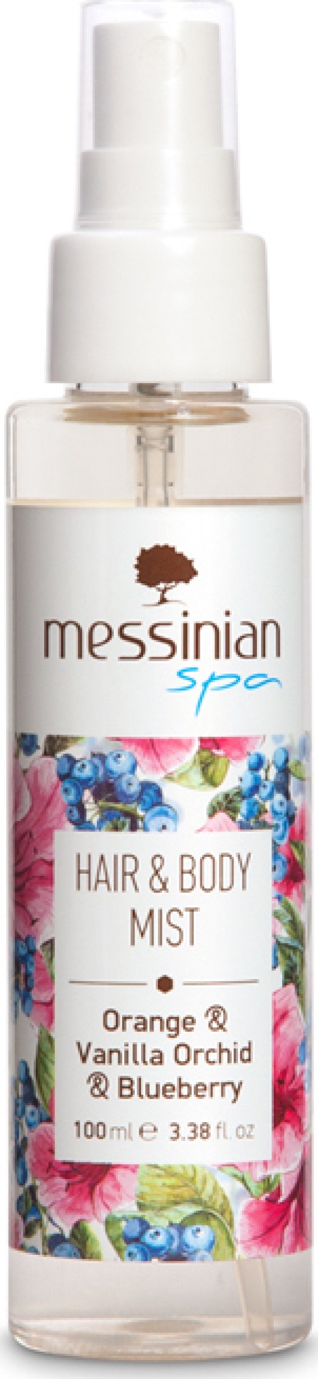 Messinian Spa Hair & Body Mist Αρωματικό Σπρέι για Μαλλιά & Σώμα με Πορτοκάλι, Ορχιδέα Βανίλια & Μύρτιλο 100ml