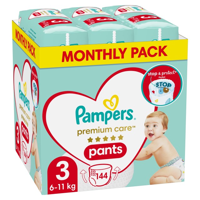 Pampers MSB Premium Care Pants Μέγεθος 3 [6-11kg] 144 Πάνες - Βρακάκι