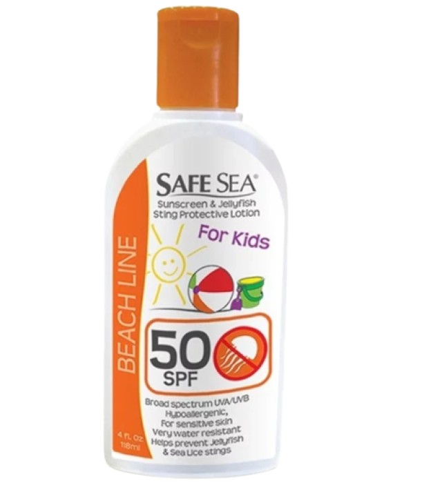 Safe Sea SPF50+ Παιδικό Αντηλιακό Γαλάκτωμα Διπλή Προστασία από τον Ήλιο & τα Τσιμπήματα των Μεδουσών 118ml
