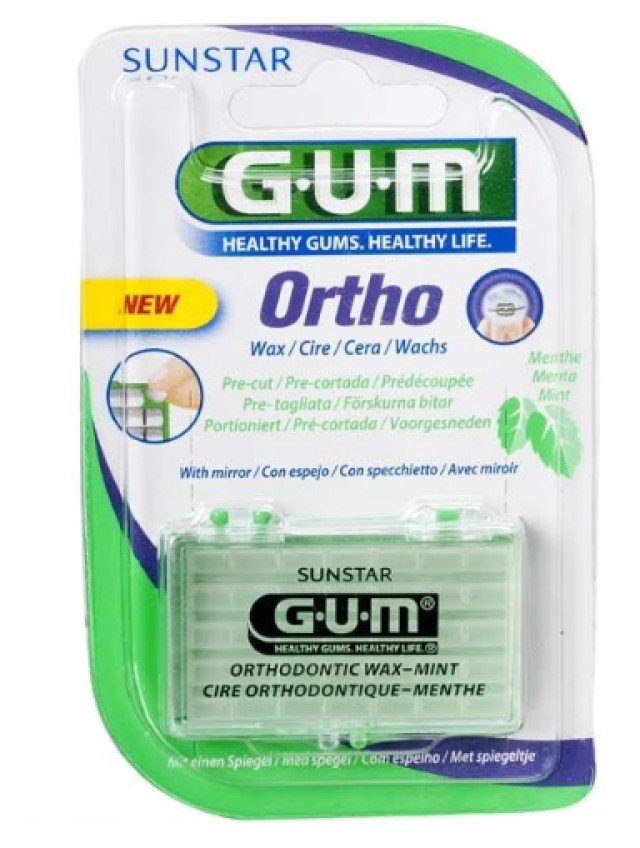 GUM 724 Ορθοδοντικό Κερί με Γεύση Μέντα Κατά των Ερεθισμών από τα Σιδε …
