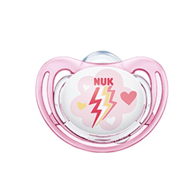 Nuk Freestyle Ορθοδοντική Πιπίλα με Σιλικόνη και Κρίκο για 0-6m+ Διάφο …