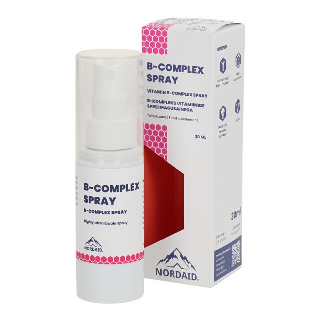 NordAid B Complex + B12 Υπογλώσσιο Spray για την Φυσιολογική Λειτουργί …