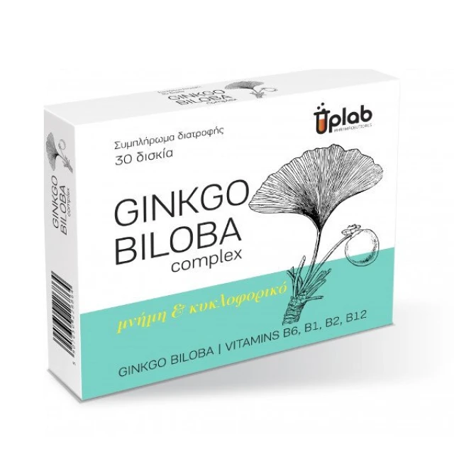 Uplab GINKGO BILOBA COMPLEX (vit.B6, B1, B2, B12), 30Tabs