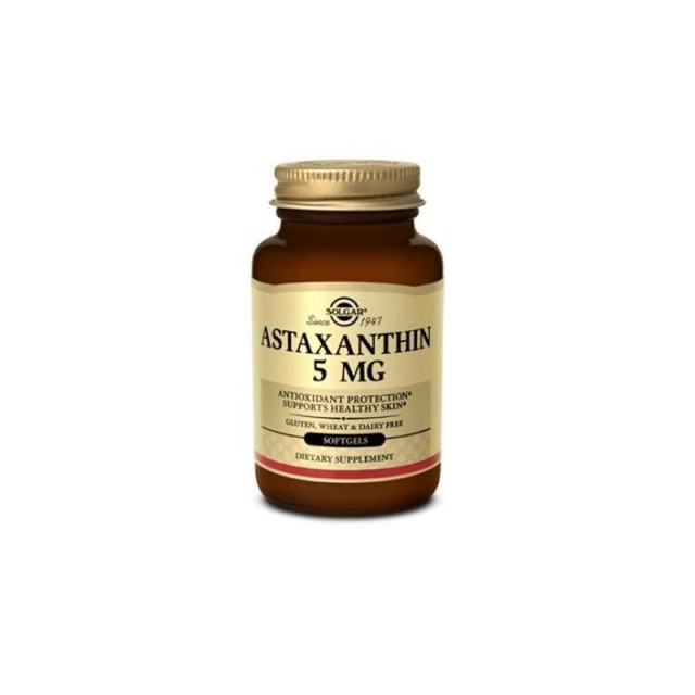 Solgar Astaxanthin 5mg Συμπλήρωμα Διατροφής Ασταξανθίνης 30 Μαλακές Κά …