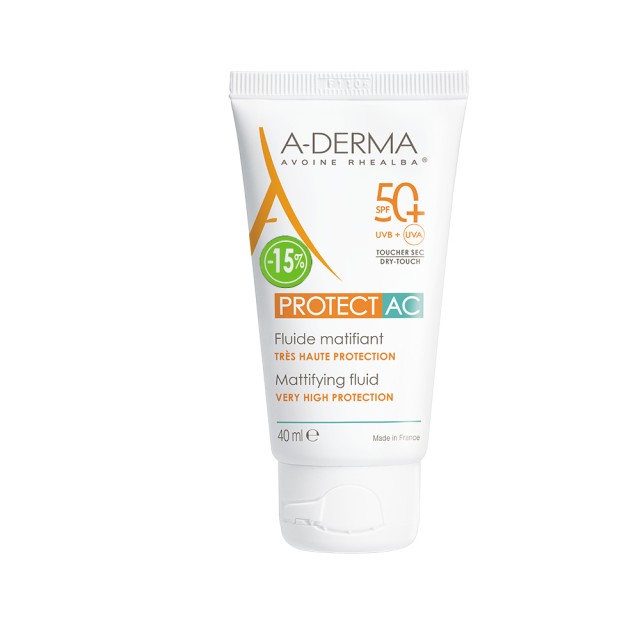 A-Derma Protect AC SPF50+ Λεπτόρρευστη Αντηλιακή Κρέμα Προσώπου για Μα … A-Derma Protect AC SPF50+ Λεπτόρρευστη Αντηλιακή Κρέμα Προσώπου για Μα …