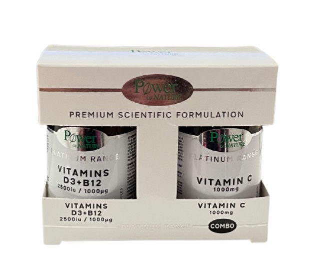 Power Health PROMO Power Of Nature Platinum Range Vitamins D3 2500iu + B12 1000μg 30 Κάψουλες - Vitamin C 1000mg 20 Ταμπλέτες