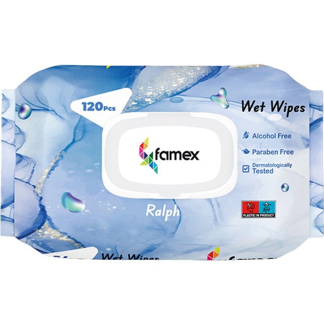 Famex Υγρά Μαντηλάκια Ralph 120 Τεμάχια
