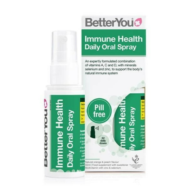 BetterYou Immune Health Daily Oral Spray Συνδυασμός Βιταμινών για το Ανοσοποιητικό Σύστημα με Γεύση Πορτοκάλι - Ροδάκινο 50ml