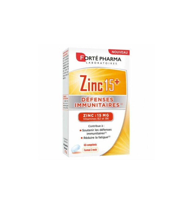 Forte Pharma Zinc 15+ Συμπλήρωμα Διατροφής με Ψευδάργυρο 15mg, 60 &hellip;