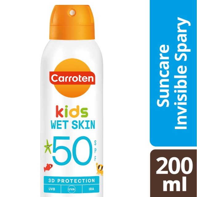 Carroten Kids Wet Skin SPF50 Παιδικό Αντηλιακό Διάφανο Spray 200ml