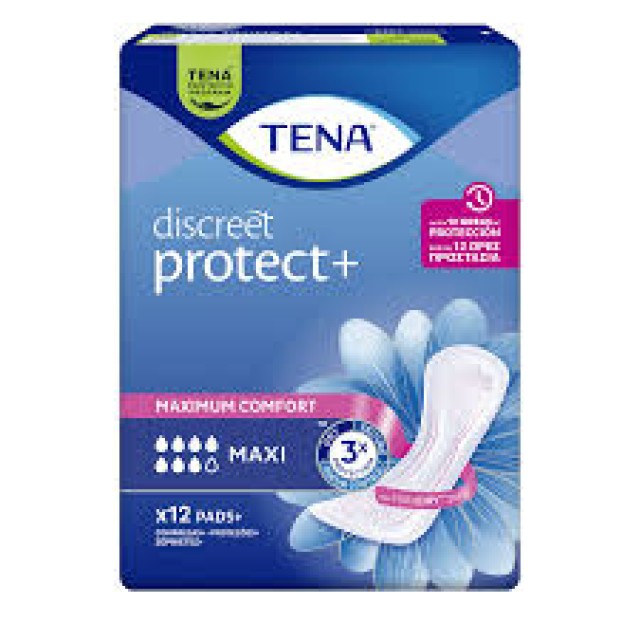 Tena Discreet Protect+ Maxi with InstaDry Zone Σερβιέτες Ακράτειας για …