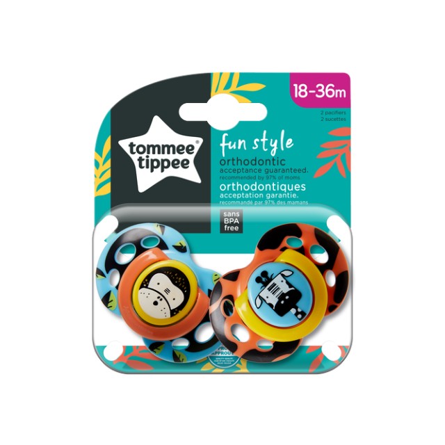 Tommee - Tippee Πιπίλες Σιλικόνης Fun για Αγόρι 18-36m+ με Κρίκο 2 Τεμ … Tommee - Tippee Πιπίλες Σιλικόνης Fun για Αγόρι 18-36m+ με Κρίκο 2 Τεμ …
