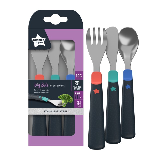 Tommee Tippee TT Grown Up 1st Cutlery Set Παιδικά Μεταλλικά Μαχαιροπίρ …