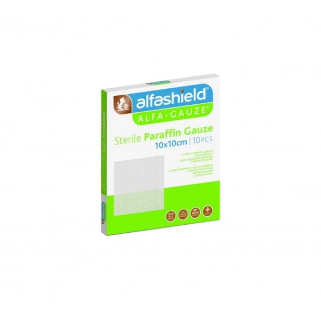 Alfashield Alfa-Gauze Sterile Paraffin Αποστειρωμένες Γάζες 10x10cm με &hellip;
