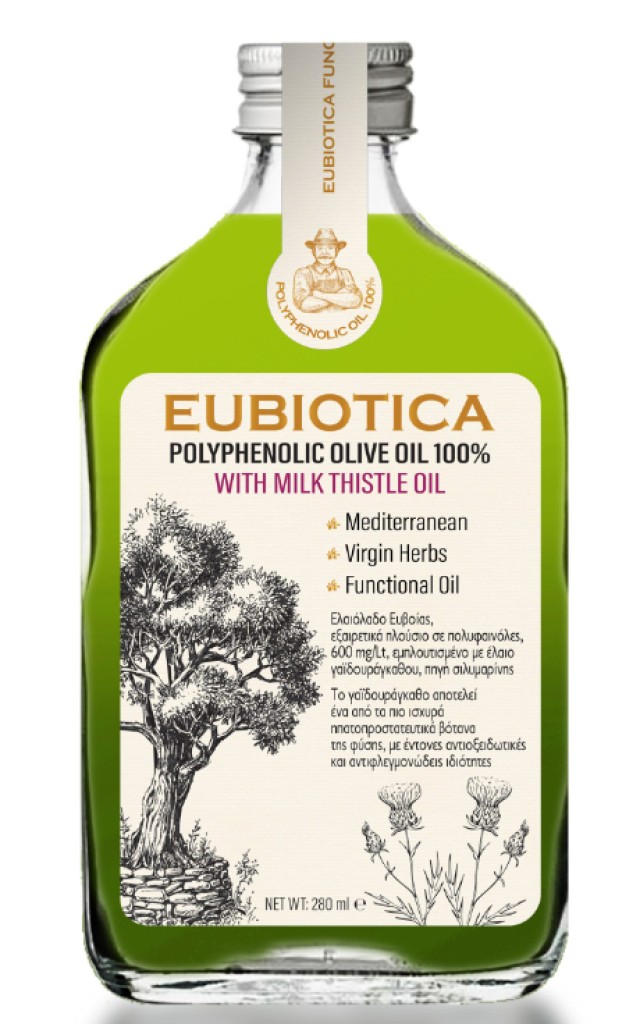 Eubiotica Polyphenolic Olive Oil 100% with Milk Thistle Oil Extra Παρθένο Ελαιόλαδο Γαϊδουράγκαθο 280ml