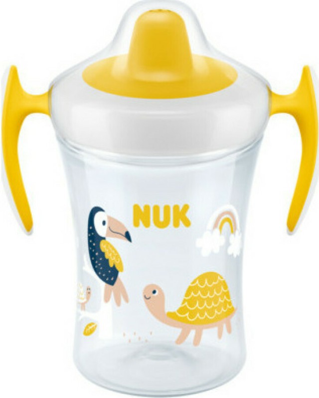 Nuk Trainer Cup Πλαστικό Εκπαιδευτικό Ποτηράκι με Μαλακό Ρύγχος και Λαβές για 6+ Κίτρινο 230ml [10751317]