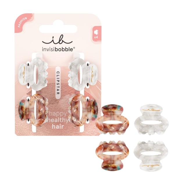 Invisibobble Clipstar Petit Bijoux Μίνι Κλάμερ Πολύχρωμα 4 Τεμάχια