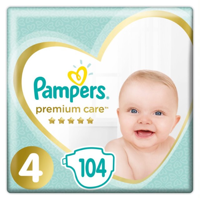 Pampers Premium Care  Μέγεθος 4 (9-14 kg) 104 Πάνες