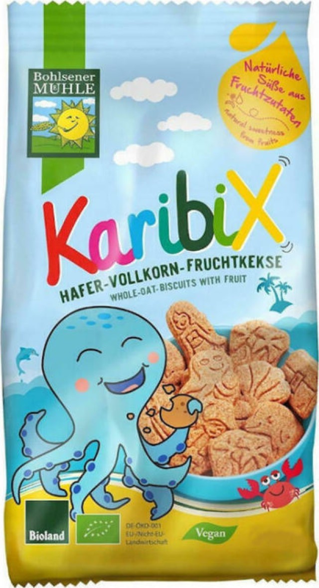 Bohlsener Bio Karibix Μπισκότα Βρώμης με Βιολογικά Φρούτα, Χωρίς Ζάχαρη 125gr Bohlsener Bio Karibix Μπισκότα Βρώμης με Βιολογικά Φρούτα, Χωρίς Ζάχαρ …