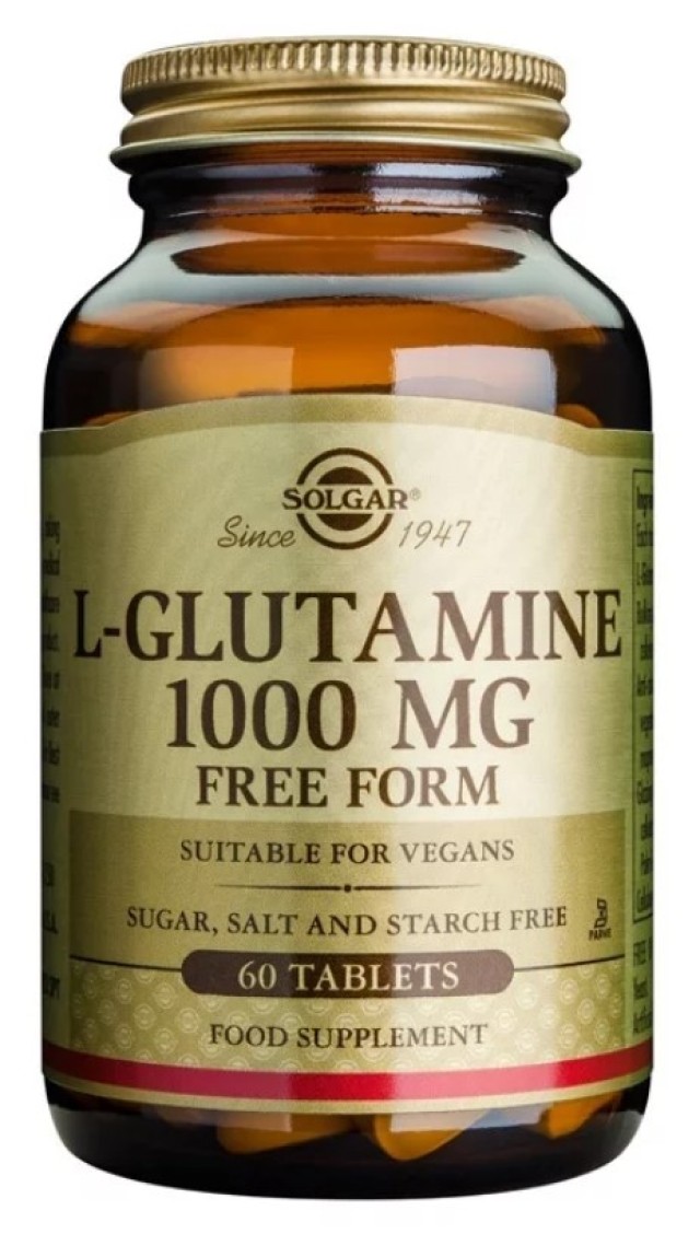 Solgar L-Glutamine 1000mg Συμπλήρωμα Διατροφής  L-Γλουταμίνης 60 Ταμπλέτες