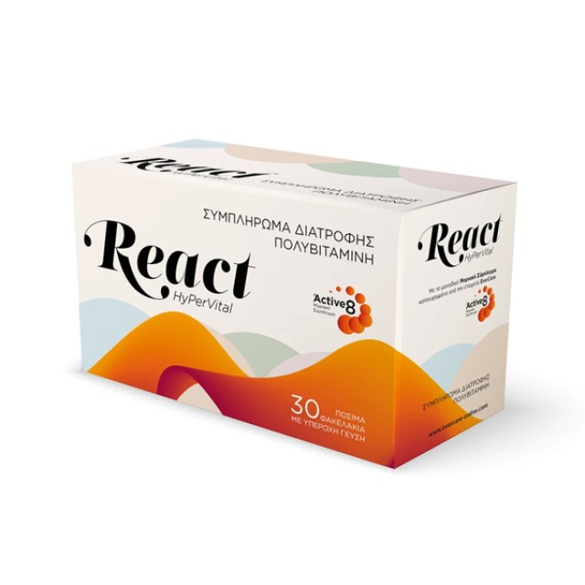 EverCare React HyPerVital Πολυβιταμινούχο Συμπλήρωμα Διατροφής για Γυναίκες 30 Πόσιμα Φακελάκια
