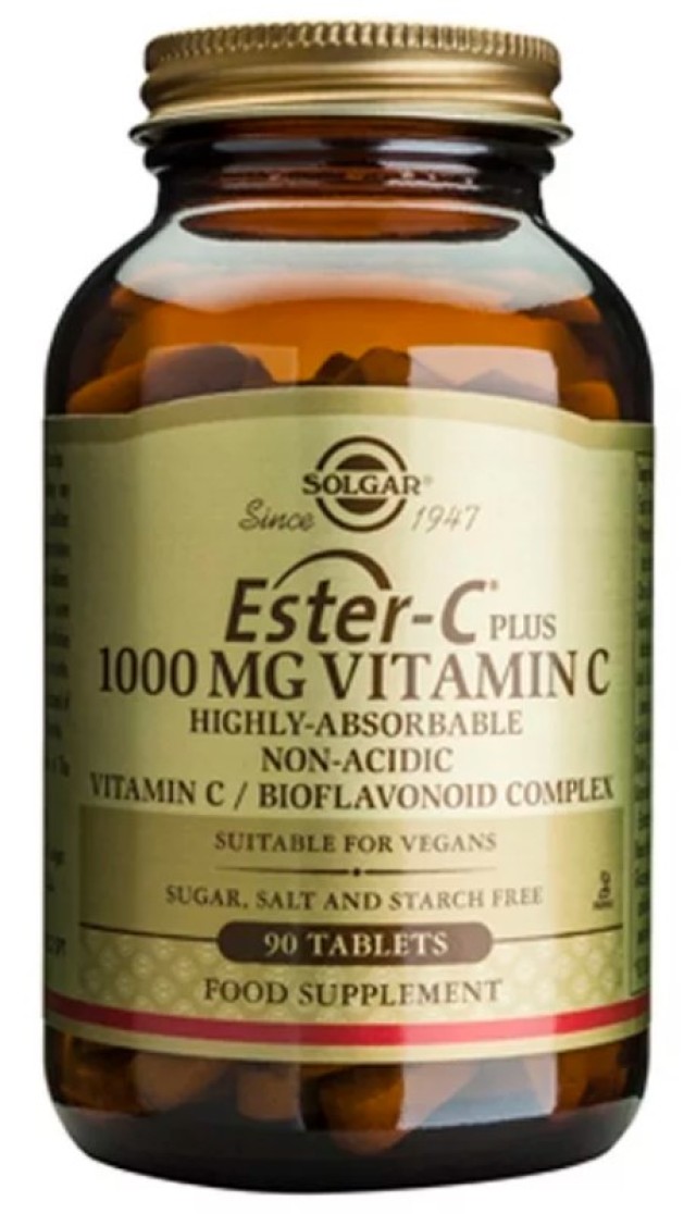 Solgar Vitamin Ester C 1000mg Συμπλήρωμα Διατροφής για το Ανοσοποιητικό Σύστημα 90 Φυτικές Κάψουλες