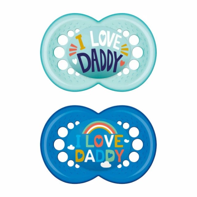 Mam Πιπίλες Σιλικόνης I Love Daddy για 6-16 Μηνών, 2 Τεμάχια [170SU1c]