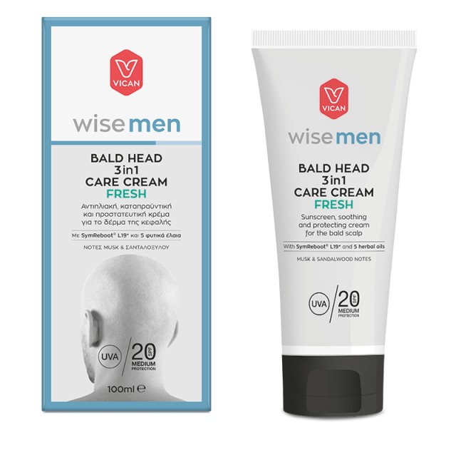Vican Wise Men Fresh Bald Head 3 in 1 Care Cream Κρέμα 3 σε 1 για το Δέρμα της Κεφαλής 100ml