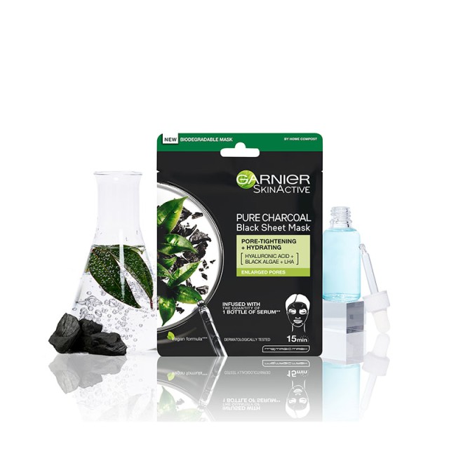 Garnier Pure Charcoal Detox Tissue Mask Υφασμάτινη Μάσκα Αποτοξίνωσης …