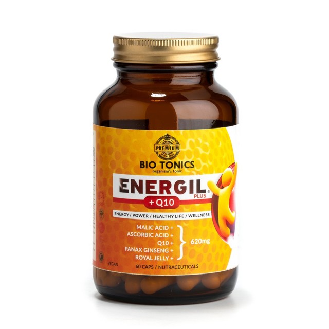 Bio Tonics Energil Plus Q10 με Βιταμίνη C, Μηλικό οξύ, Ginseng & Βασιλ &hellip;
