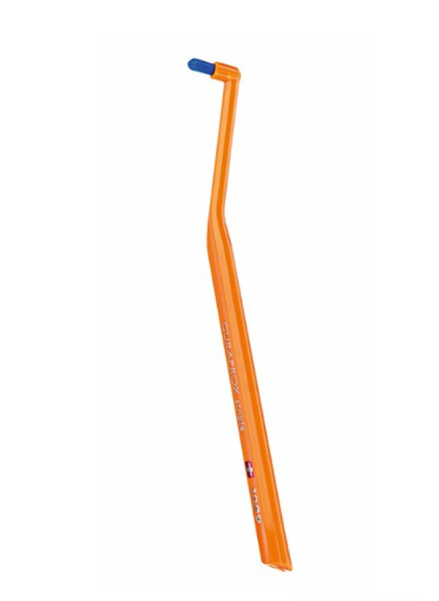 Curaprox CS 1009 Single Οδοντόβουρτσα Μονοθύσανη Πορτοκαλί με Μπλε Ίνε …