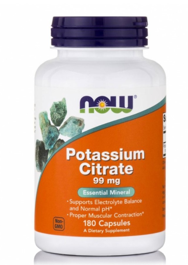Now Foods Potassium Citrate 99mg Συμπλήρωμα Διατροφής Ηλεκτρολυτών 180 …