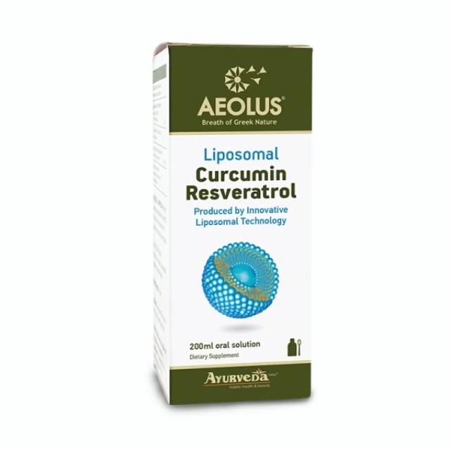 Himalaya Aeolus Liposomal Curcumin Resveratrol Λιποσωμιακό Συμπλήρωμα Διατροφής με Αντιφλεγμονώδη & Αντιοξειδωτική Δράση 225ml
