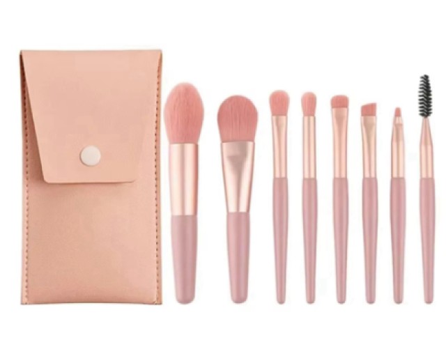 Make Up Beauty 8 Πινέλα Σε Θήκη Ροζ
