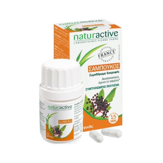 Naturactive Συμπλήρωμα Διατροφής Σαμπούκο για Φυσική Άμυνα του Ανοσοποιητικού 30 Κάψουλες