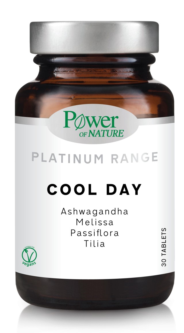 Power Health Platinum Range Cool Day Συμπλήρωμα Διατροφής για την Φυσιολογική Λειτουργία του Νευρικού Συστήματος 30 Ταμπλέτες