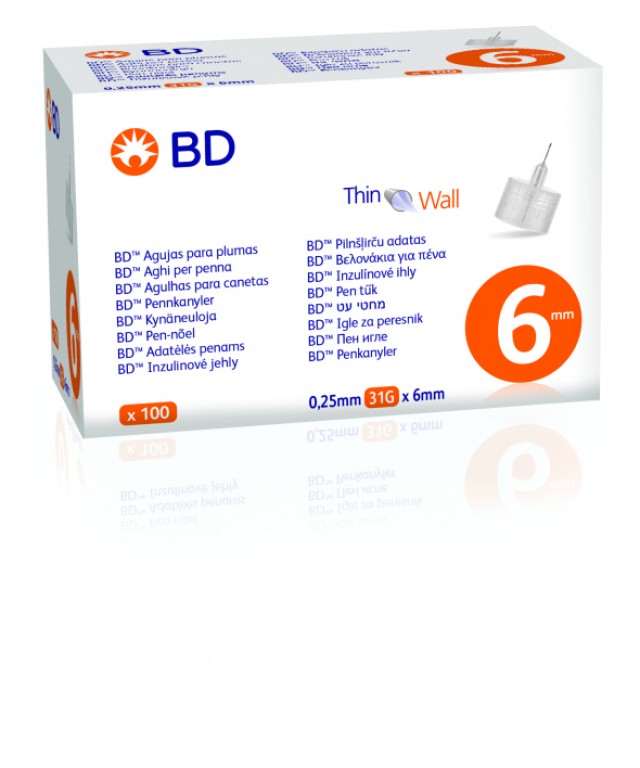 BD Microfine Βελόνες Για Πένες 31Gx6mm 100 Τεμάχια