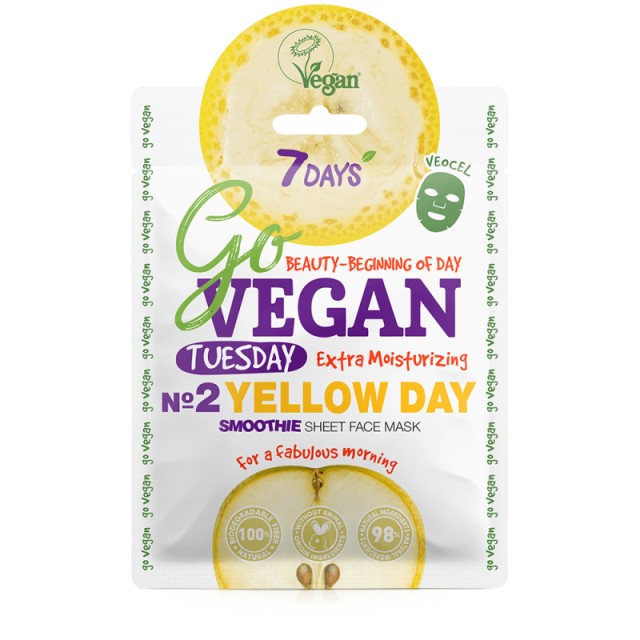 7Days Vegan Yellow Day Face Sheet Mask Μάσκα Προσώπου για Ενυδάτωση & … 7Days Vegan Yellow Day Face Sheet Mask Μάσκα Προσώπου για Ενυδάτωση & …