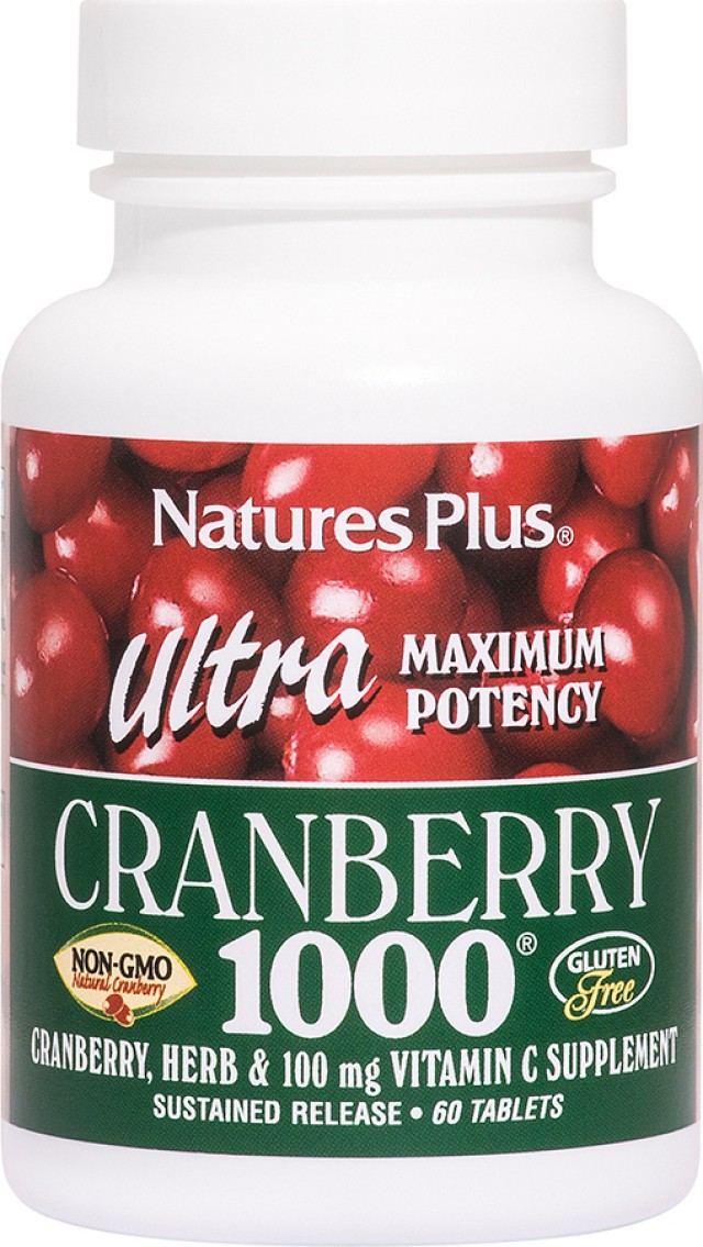 Natures Plus Ultra Cranberry 1000mg για το Ουροποιητικό Σύστημα 60 Ταμπλέτες