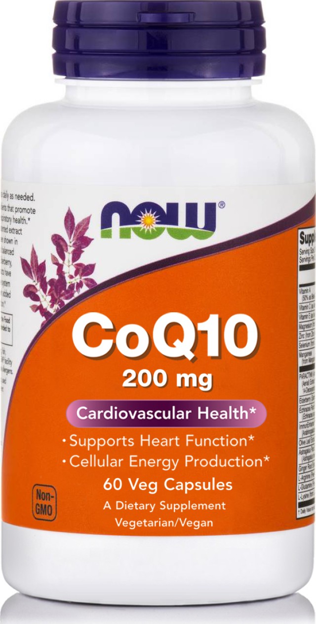 Now Foods CoQ10 200mg Συμπλήρωμα Διατροφής Για Την Καρδιά 60 VΚάψουλες