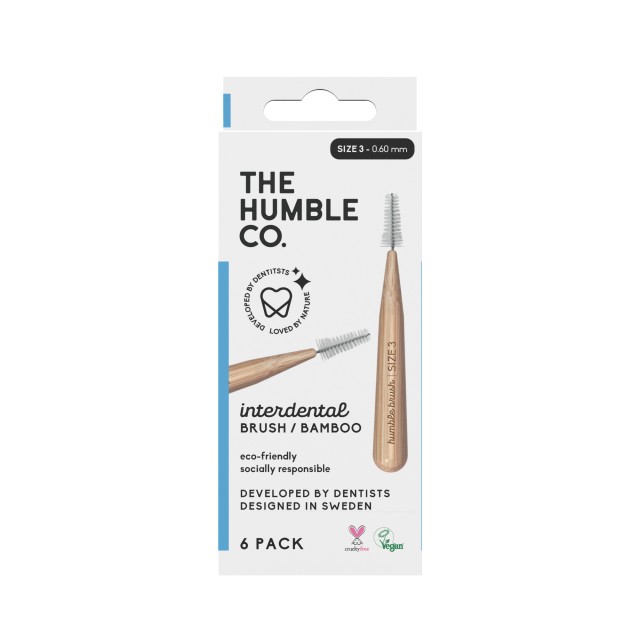 The Humble Co. Bamboo Interdental Brush Size 3 - 0.6mm Blue Μεσοδόντια Βουρτσάκια Μέγεθος 3 - 0.6mm Μπλε 6 Τεμάχια
