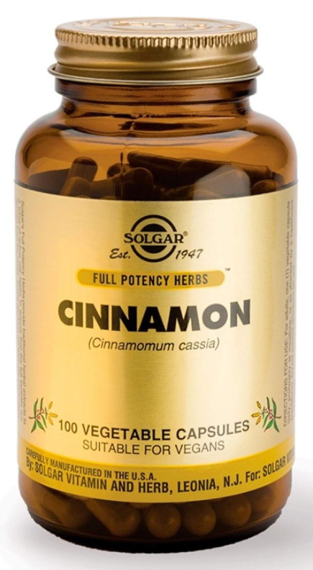 Solgar Cinnamon 500mg Συμπλήρωμα Διατροφής Με Εκχύλισμα Κανέλας 100 Φυ …