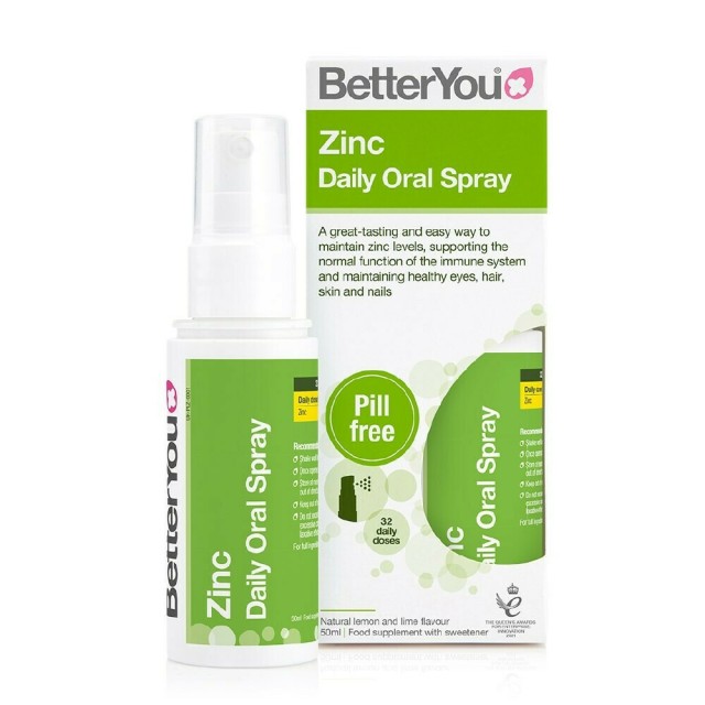 BetterYou Zinc Daily Oral Spray Συμπλήρωμα Διατροφής με Ψευδάργυρο για το Ανοσοποιητικό Σύστημα & Γεύση Λεμόνι - Lime 50ml