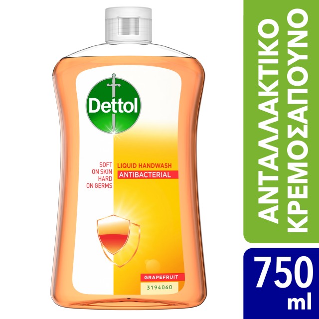Dettol Ανταλλακτικό Υγρό Κρεμοσάπουνο Grapefruit 750ml