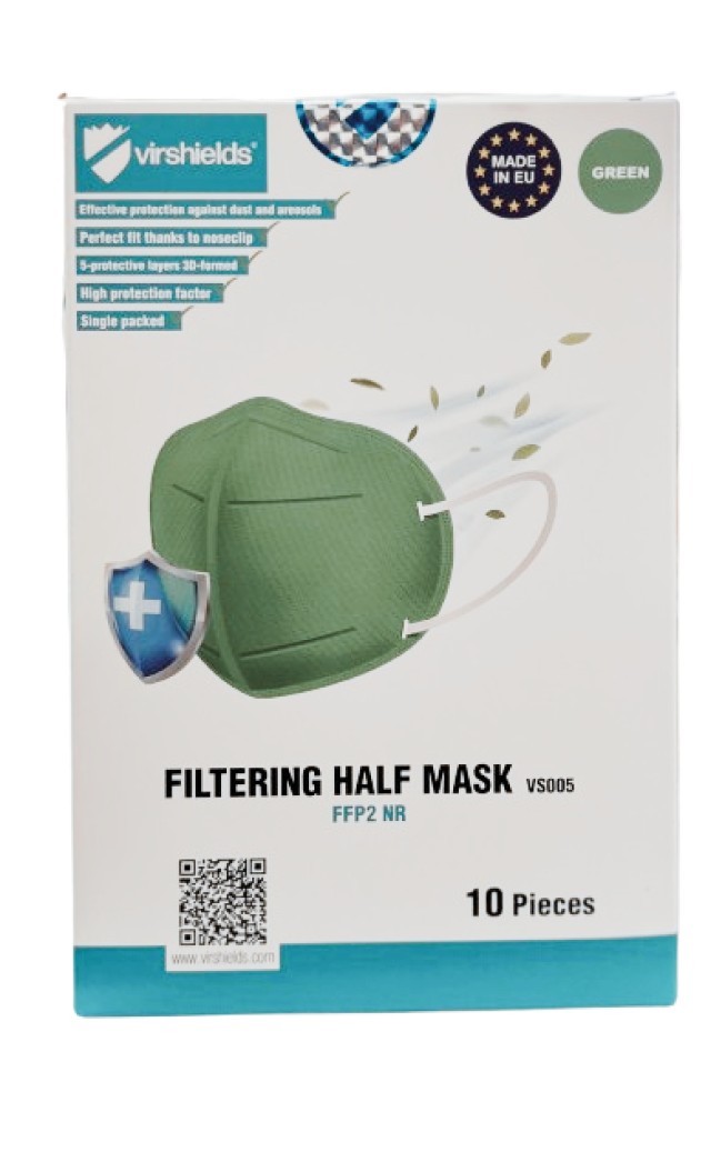 Virshields FFP2 NR Μάσκες Πράσινο 10 Τεμάχια σε Κουτί Virshields FFP2 NR Μάσκες Πράσινο 10 Τεμάχια σε Κουτί