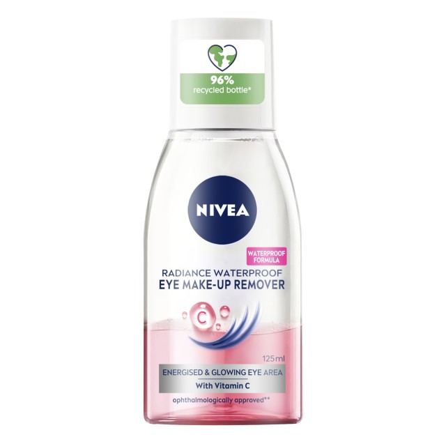 Nivea Radiance Waterproof Λοσιόν Ντεμακιγιάζ Ματιών 2 Φάσεων 125ml