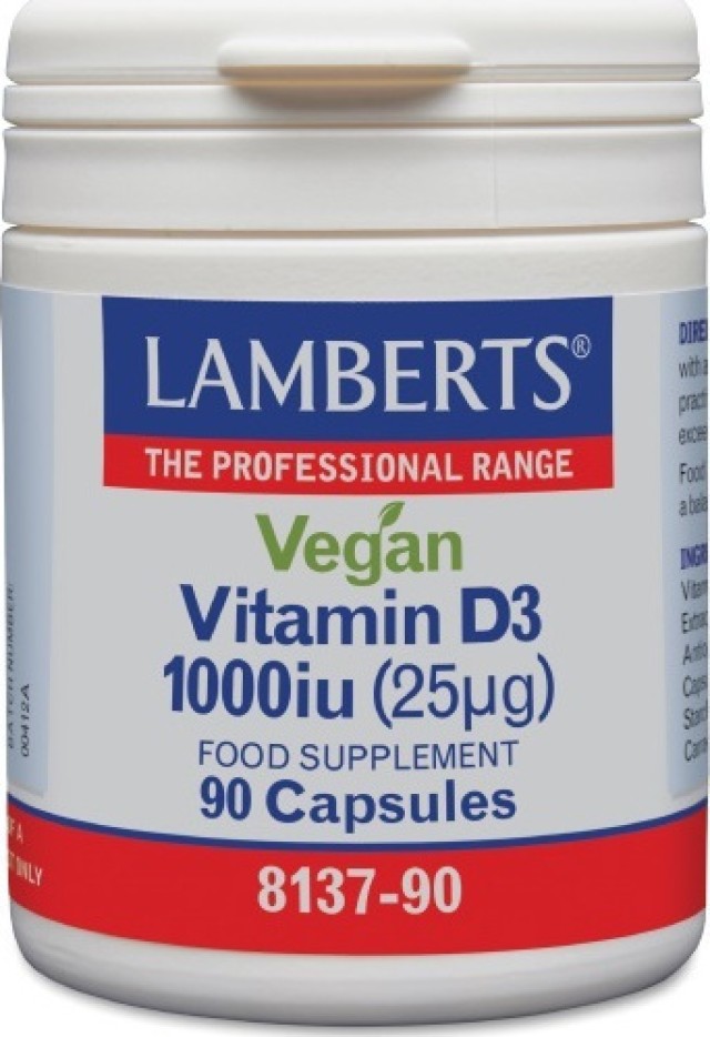 Lamberts Vegan Vitamin D3 1000IU 25mg Συμπλήρωμα Διατροφής Για Το Ανοσ …