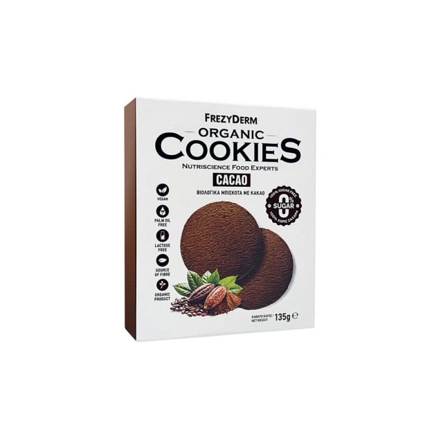 Frezyderm Organic Cookies Cacao 0% Sugar Βιολογικά Μπισκότα με Κακάο 1 &hellip;