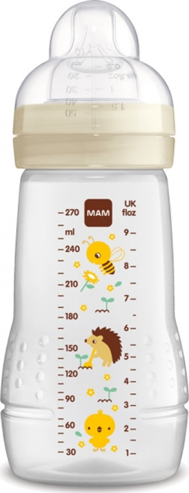 Mam Easy Active Baby Bottle Πλαστικό Μπιμπερό για 2m+ Λευκό με Θηλή Σιλικόνης 270ml [360S]